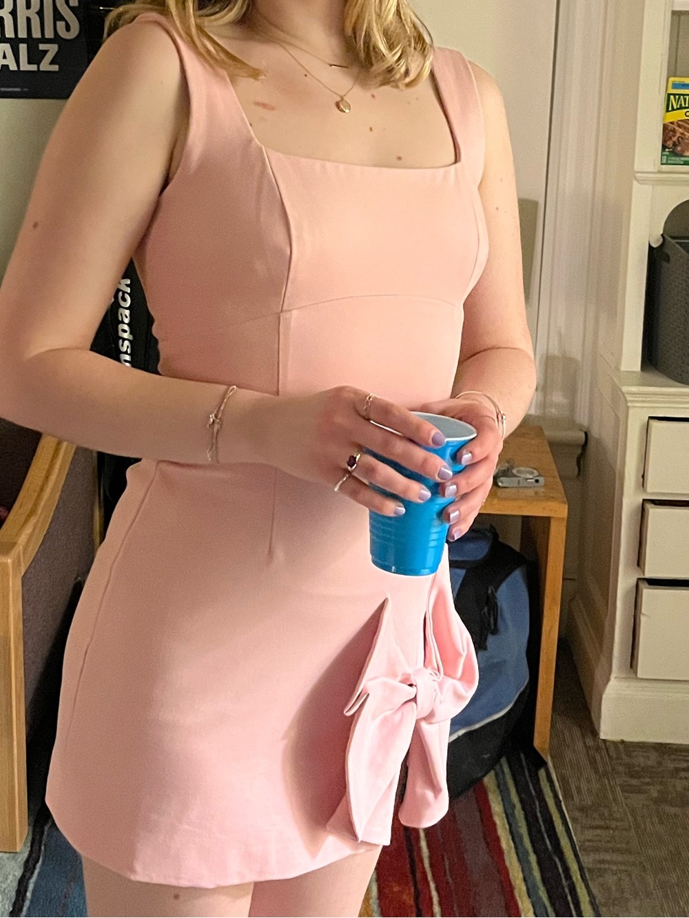 Elliatt Anthropology baby pink dress